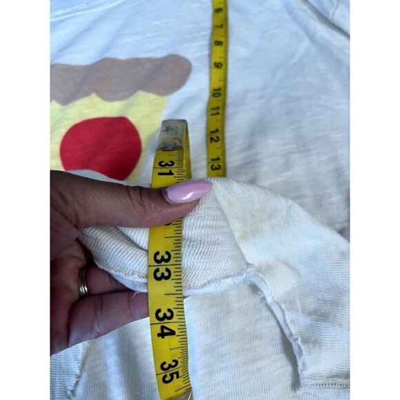 WILDFOX Tuscany Tunic Hot Slice Pizza Sweater Top Oversized Cream Size L - Picture 10 of 12